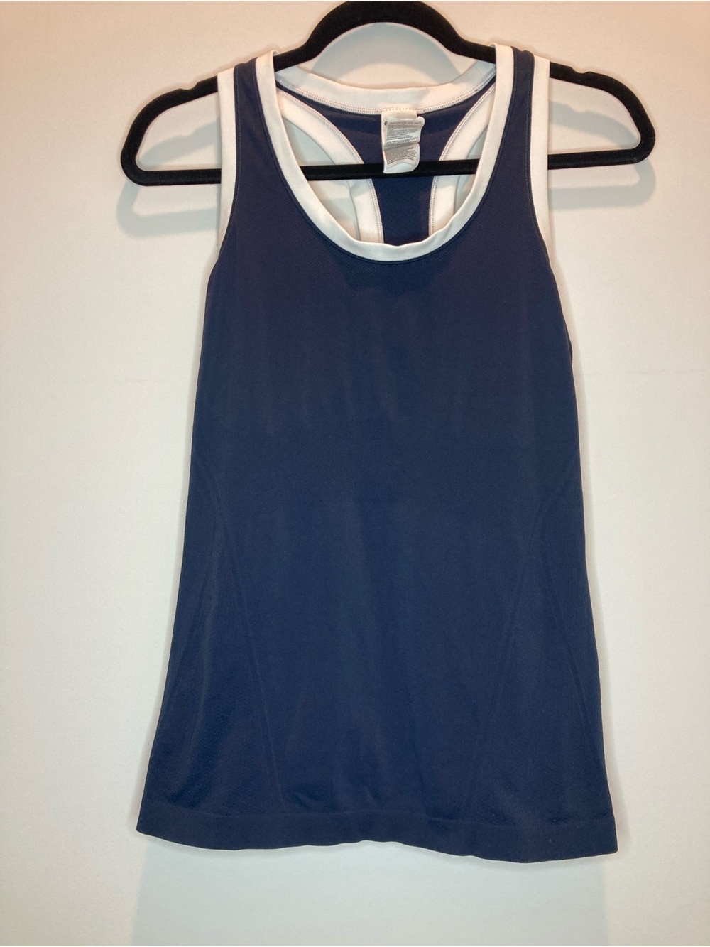 Athleta Navy Contrast-Trim Racerback Tank Top size M